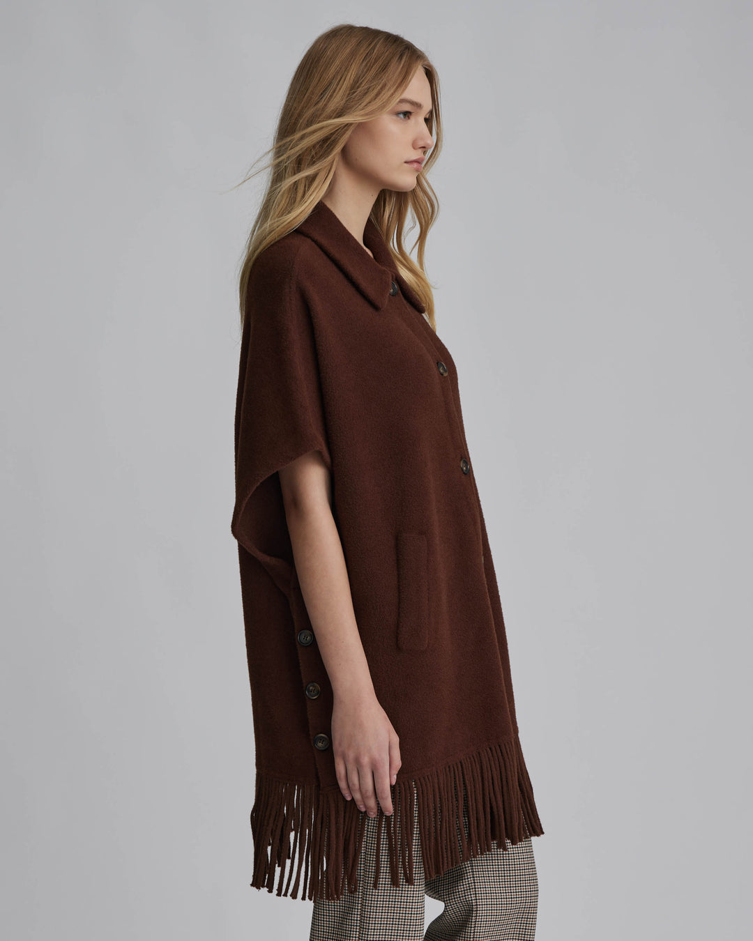 Mink Eyelash Fringe Hem Cape