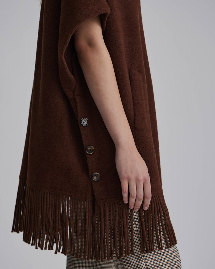 Mink Eyelash Fringe Hem Cape