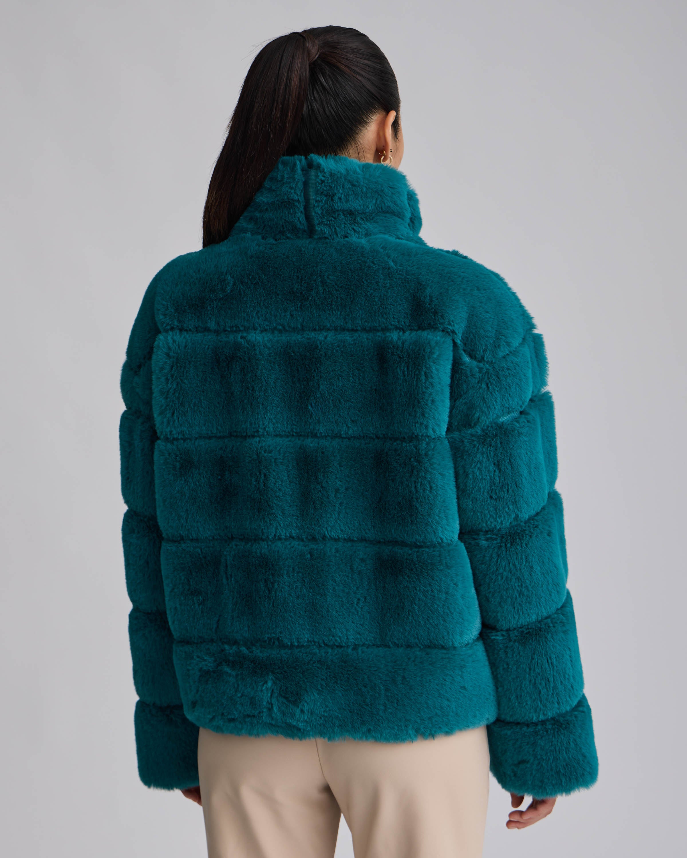 bluelea ブルレア New Fur Pocket Wool Gilet Azalea Wang Jemi Sleeveless Faux Fur Collared Long Vest