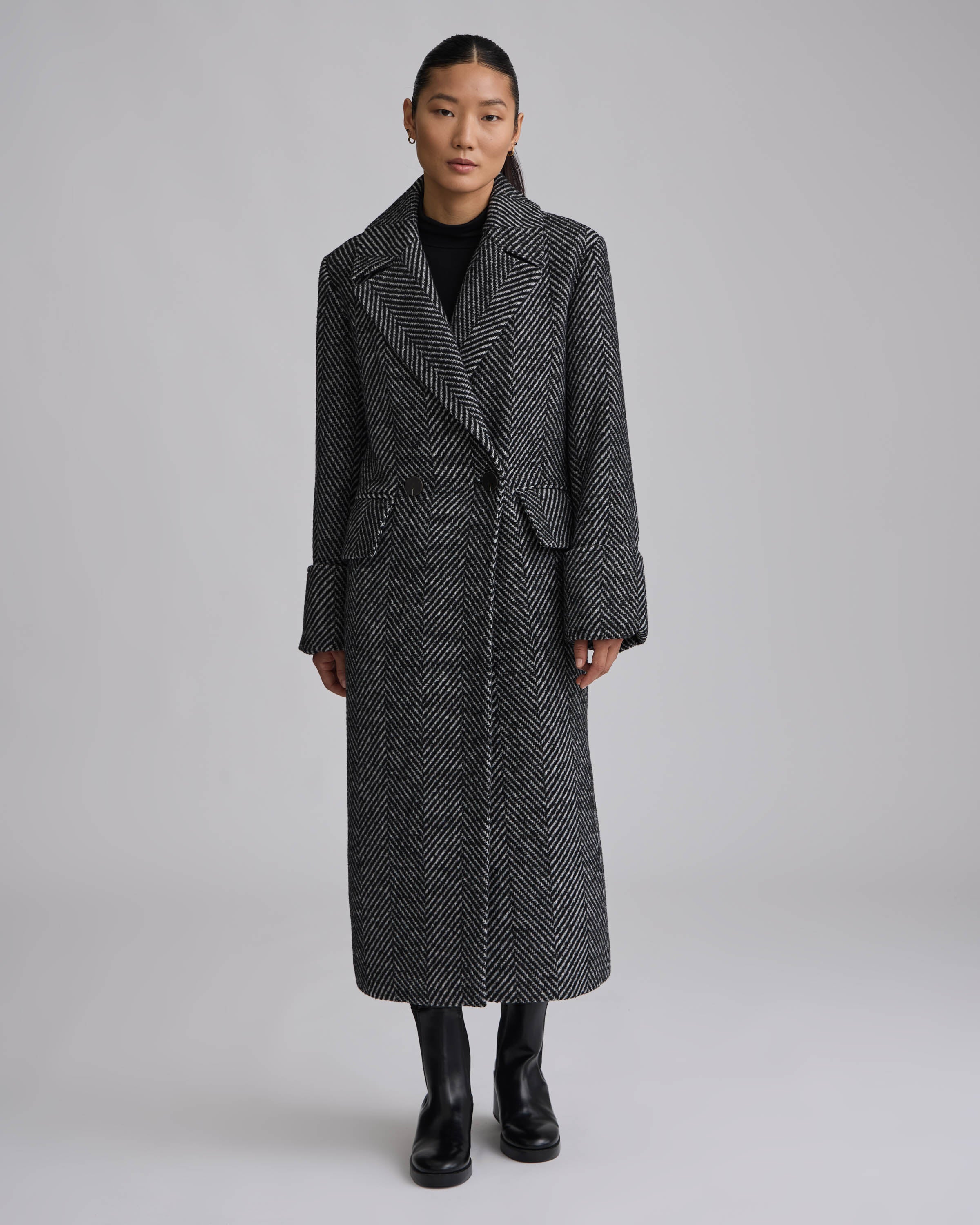 Oversized herringbone coat online