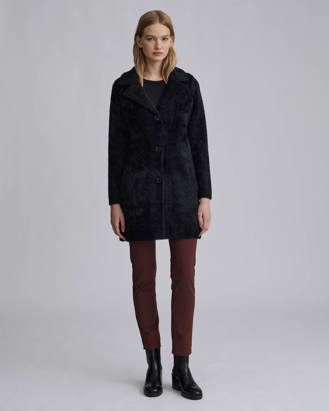 Textured Wool Retro Pea Coat