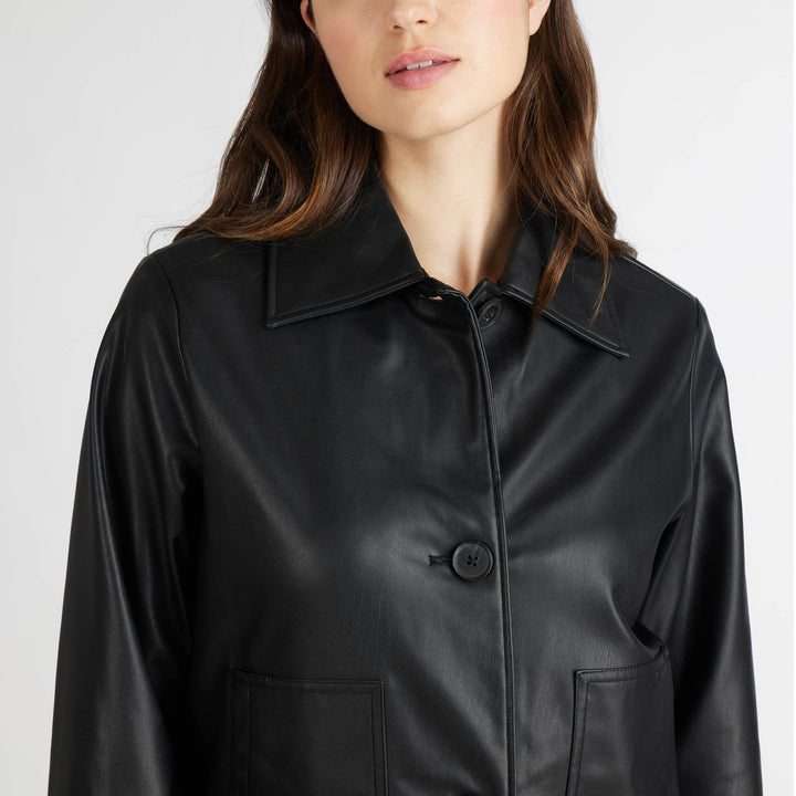 Vegan Leather Trucker Jacket